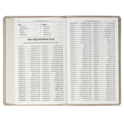 Taupe Floral Faux Leather King James Version Gift Edition Bible