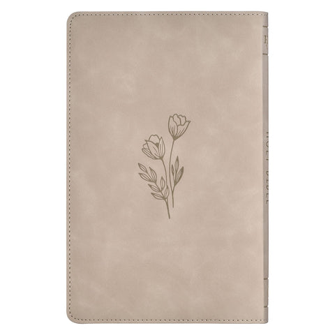 Taupe Floral Faux Leather King James Version Gift Edition Bible