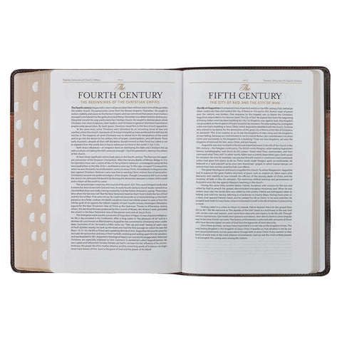 Burgundy and Toffee Faux Leather King James Study Bible with Thumb Index