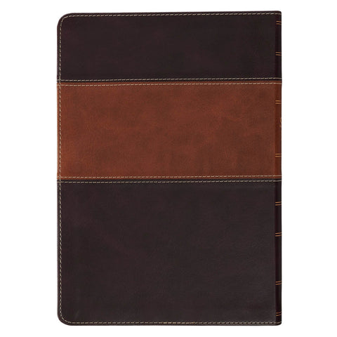 Burgundy and Toffee Faux Leather King James Study Bible with Thumb Index