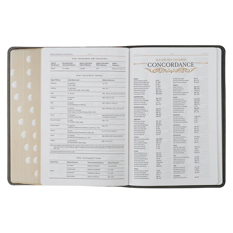 Black and Gray Faux Leather King James Study Bible with Thumb Index