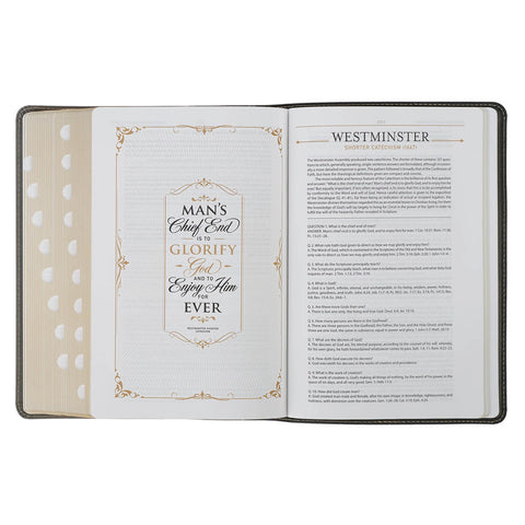 Black and Gray Faux Leather King James Study Bible with Thumb Index