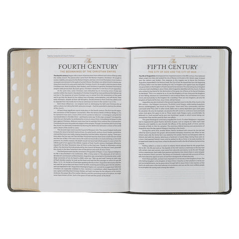 Black and Gray Faux Leather King James Study Bible with Thumb Index