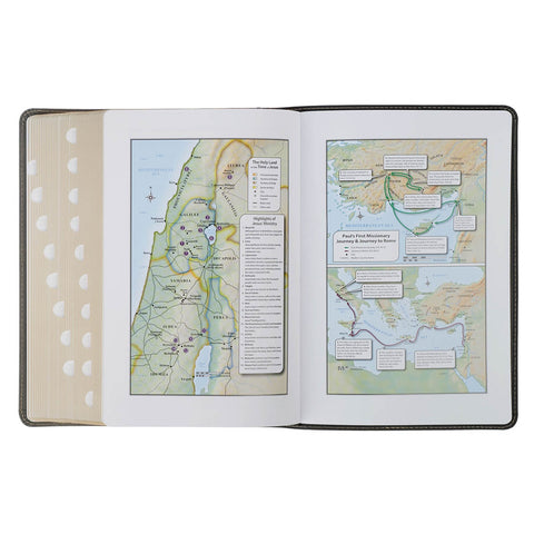 Black and Gray Faux Leather King James Study Bible with Thumb Index