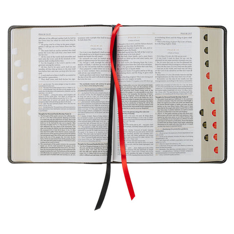 Black and Gray Faux Leather King James Study Bible with Thumb Index