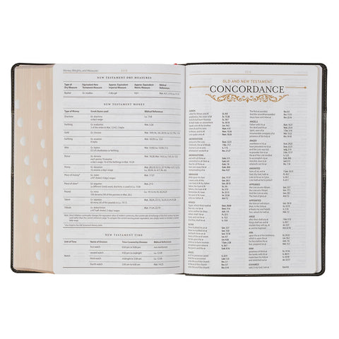 Black and Graphite Faux Leather Large Print King James Version Study Bible with Thumb Index