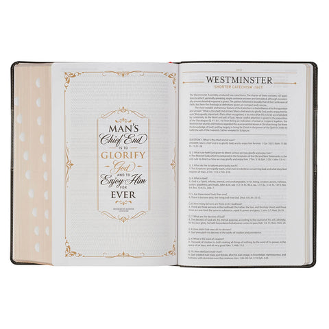 Black and Graphite Faux Leather Large Print King James Version Study Bible with Thumb Index