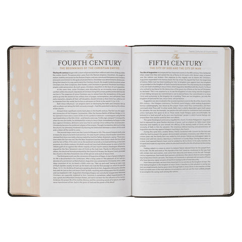 Black and Graphite Faux Leather Large Print King James Version Study Bible with Thumb Index