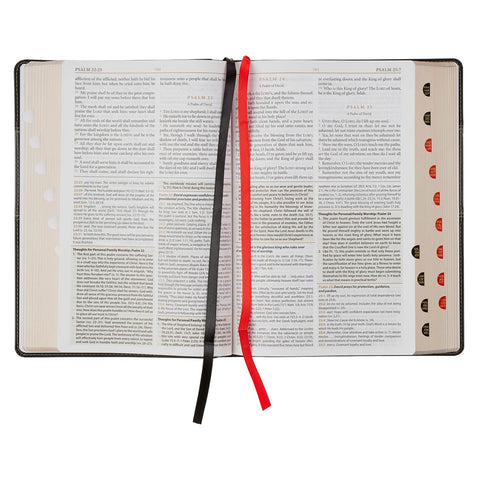 Black and Graphite Faux Leather Large Print King James Version Study Bible with Thumb Index