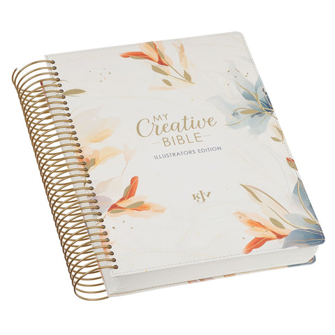 Pearlized White Floral Faux Leather My Creative Bible Illustrators Edition