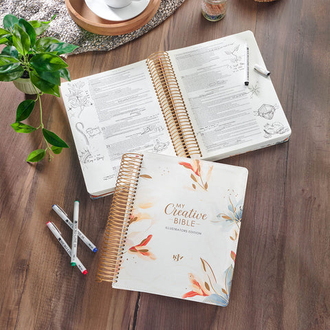 Pearlized White Floral Faux Leather My Creative Bible Illustrators Edition