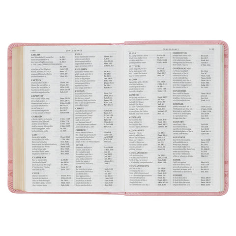 Crown of Thorns Pink faux Leather Large Print Compact King James Bible