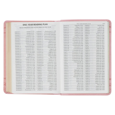 Crown of Thorns Pink faux Leather Large Print Compact King James Bible