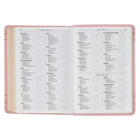 Crown of Thorns Pink faux Leather Large Print Compact King James Bible