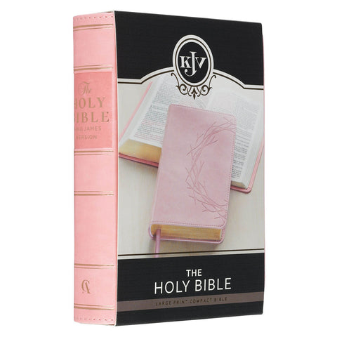 Crown of Thorns Pink faux Leather Large Print Compact King James Bible