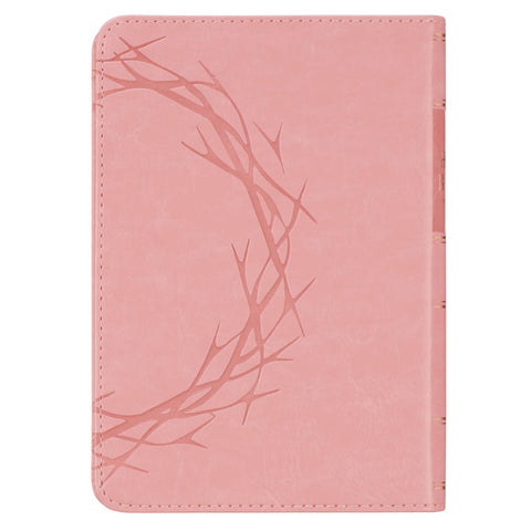 Crown of Thorns Pink faux Leather Large Print Compact King James Bible