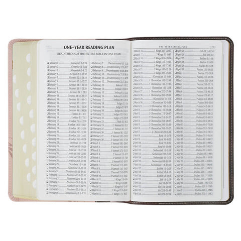 Espresso and Pink Faux Leather Standard-size King James Version Bible with Thumb Index