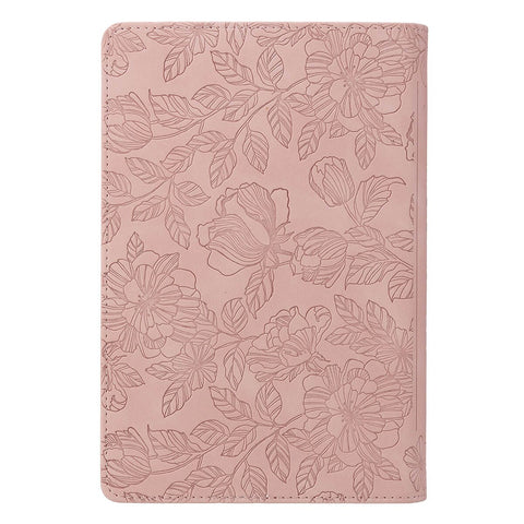 Blush Pink Faux Leather Personal-Size Giant Print Compact King James Version Bible