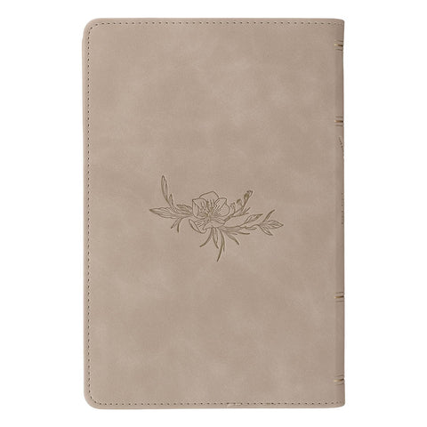 Taupe Faux Leather Personal-Size Giant Print Compact King James Version Bible