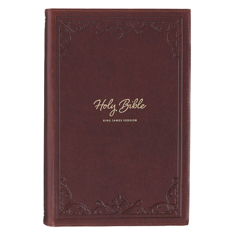 Chestnut Brown Genuine Leather Giant Print Reader’s Edition King James Version Bible