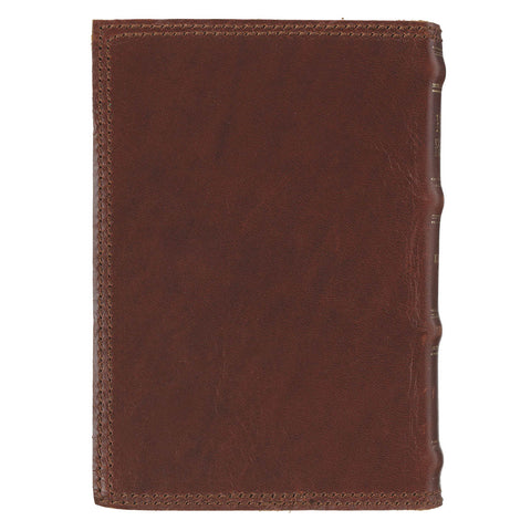Spice-brown Genuine Leather King James Version Pocket Bible