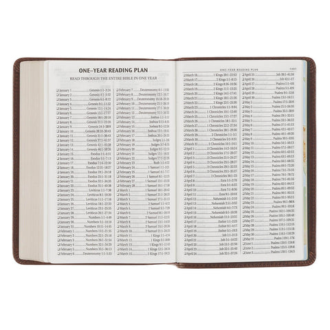 Mahogany Brown Genuine Leather Large Print Compact Bible