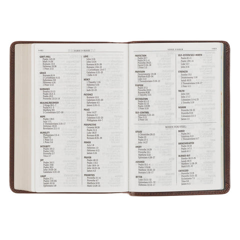 Mahogany Brown Genuine Leather Large Print Compact Bible