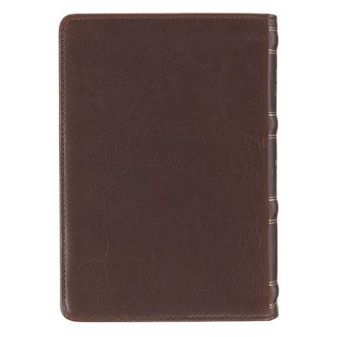 Mahogany Brown Genuine Leather Large Print Compact Bible
