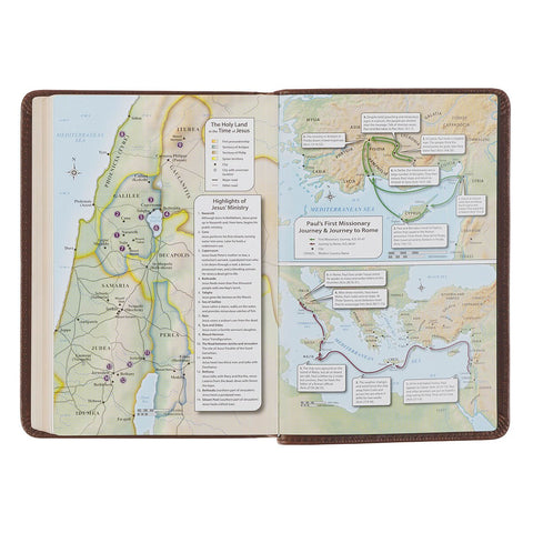 Mahogany Brown Genuine Leather Large Print Compact Bible
