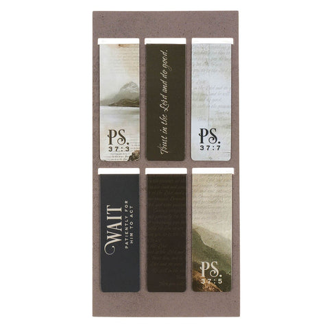 Still, Trust, Commit Scenic Nature Magnetic Bookmark Set - Psalm 37: 3-7