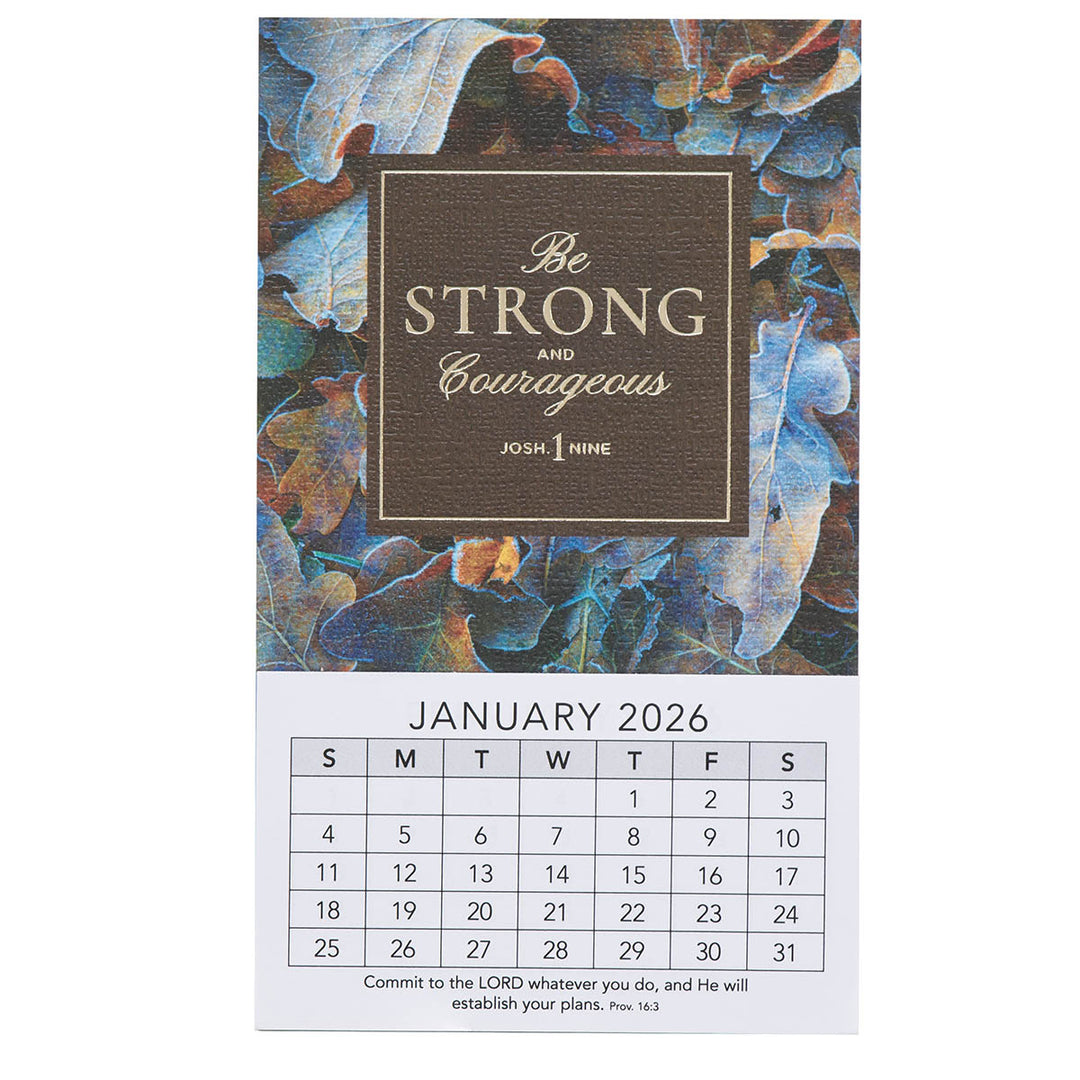 2026 Be Strong and Courageous Mini Magnetic Calendar - Joshua 1:9 ...