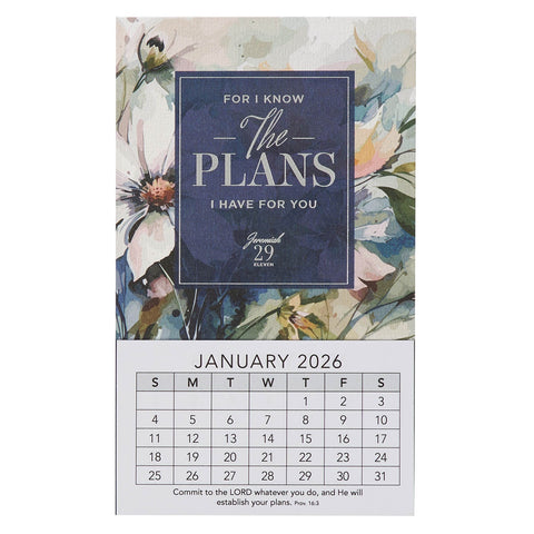 2026 I Know the Plans Mini Magnetic Calendar -  Jeremiah 29:11