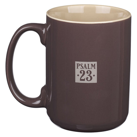 My Shepherd Mocha-Brown Ceramic Coffee Mug - Psalm 23