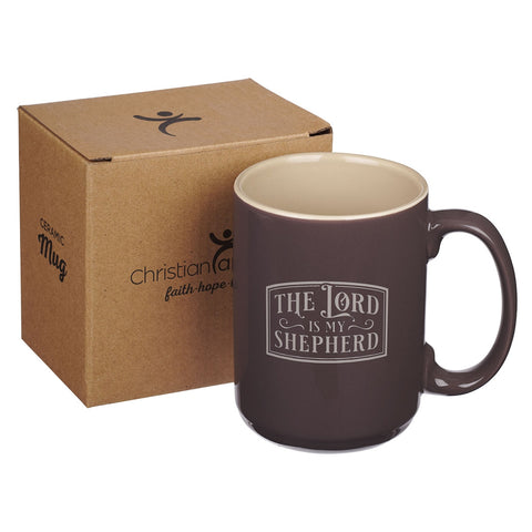My Shepherd Mocha-Brown Ceramic Coffee Mug - Psalm 23