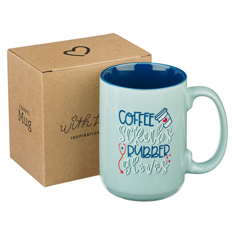 Coffee Scrubs Rubber Gloves Ceramic Coffee Mug