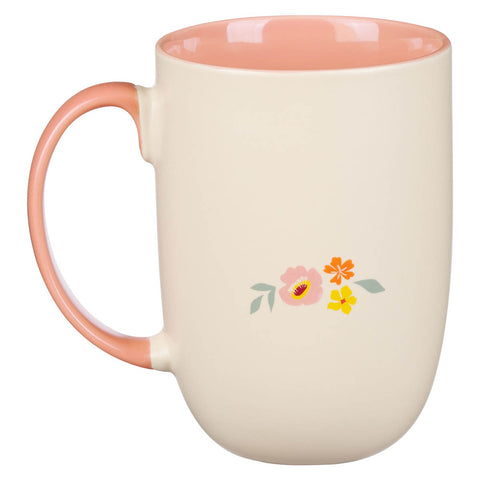 World's Greatest Mom Peach Floral Ceramic Coffee Mug