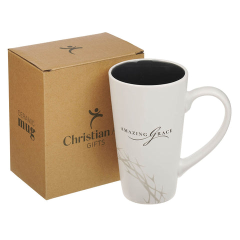 Amazing Grace White Crown of Thorns Ceramic Mug