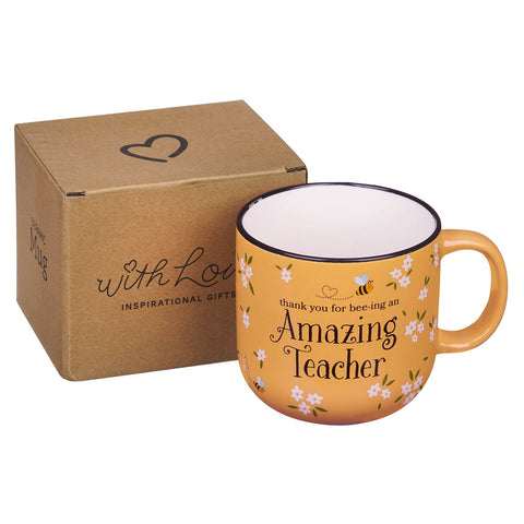Amazing Teacher Blossom and Bees Ceramic Coffee Mug