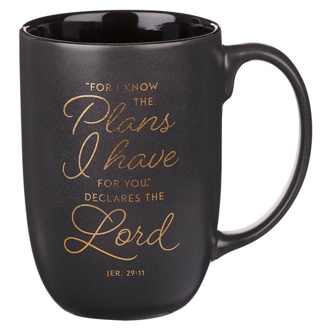 I Know the Plans Graphite Gray Ceramic Mug - Jeremiah 29:11