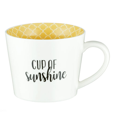 Cup of Sunshine Yellow Ceramic Coffee Mug - Lamentations 3:22-23