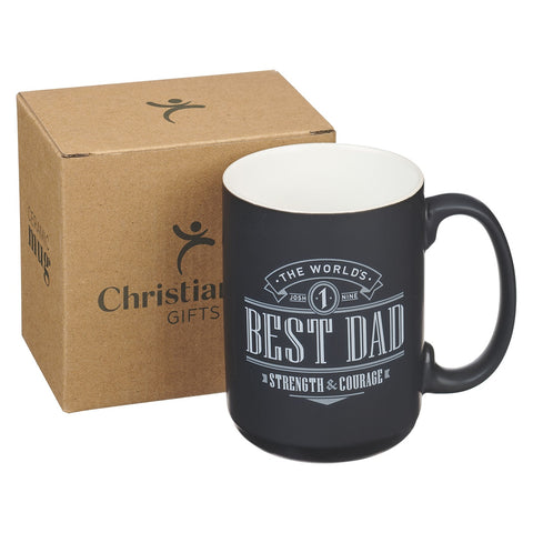 The World's Best Dad Ceramic Coffee Mug - Joshua 1:9
