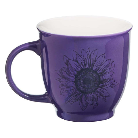 She is Clothed with Strength & Dignity Purple Ceramic Mug - Proverbs 31:25