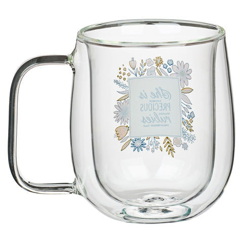 She is More Precious than Rubies Double-walled Glass Mug - Proverbs 3:15