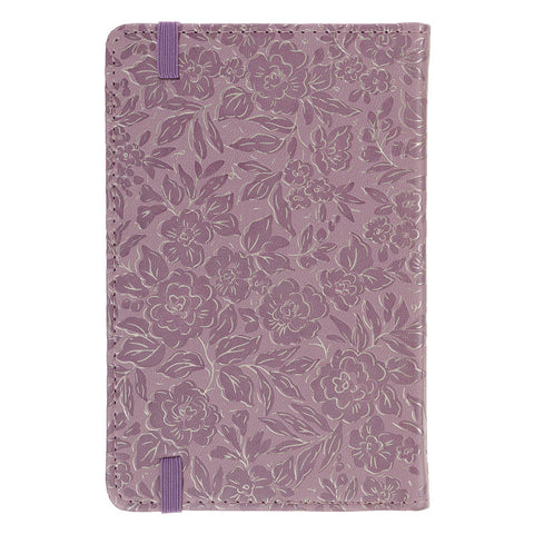 Be Still and Know Mauve Floral Hardcover Notebook with Elastic Closure - Psalm 46:10