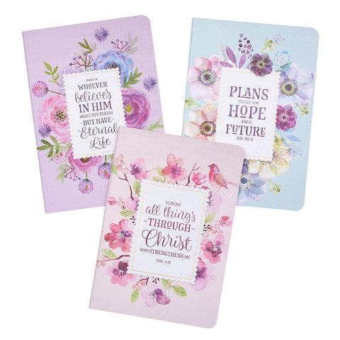 Floral Inspirations Medium Notebook Set - Philippians 4:13