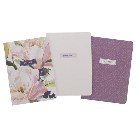 Blessed Purple Floral 3-Piece Large Notebook Set
