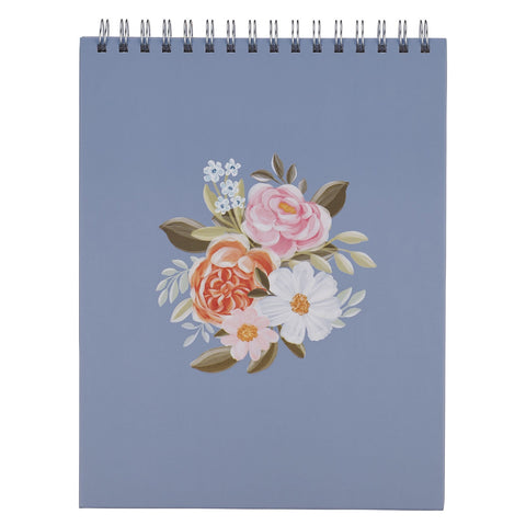 Things Above Blue Floral Wirebound Notepad - Colossians 3:2