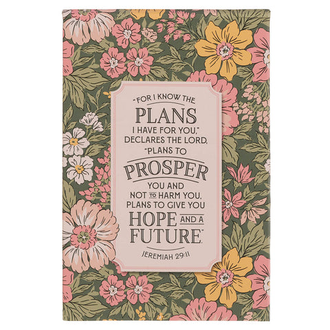 Hope and a Future Pink Vintage Bloom Hardcover Top-Flip Notepad - Jeremiah 29:11