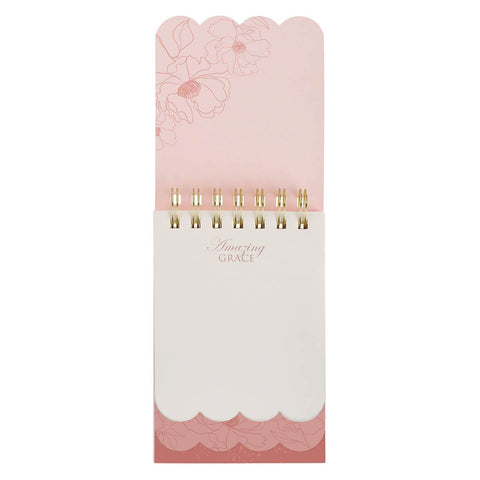 Amazing Grace Pink Floral Tiered Spiral Notepad