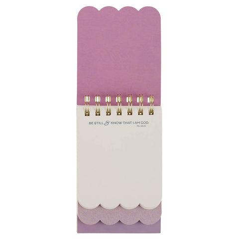 Be Still and Know Purple Floral Tiered Spiral Notepad - Psalm 46:10